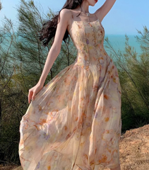 Watch The Stars – Maxikleid aus Baumwolle mit Stufen und Quasten