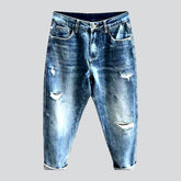 Trendy style frayed men jeans