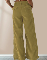 Retro Brown Drape High Waist Pants