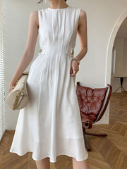 Midikleid aus Satin mit Knöpfen