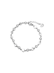 Rhinestone Heart Charm Bracelet