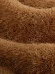 Metal Label Fuzzy Cat Beanie Mütze