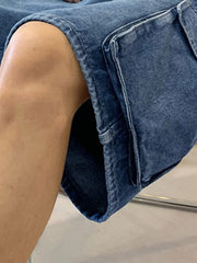 Herren-Cargo-Jeansshorts mit verwaschener Optik und lockerer Passform