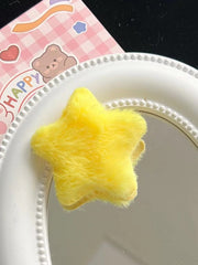 Flauschige Haarspange mit Sternmuster