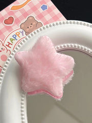 Flauschige Haarspange mit Sternmuster