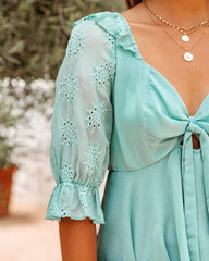 Vaughan Chiffon Eyelet Babydoll Top - Sage