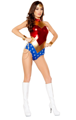 Metallischer Bodysuit „Lady Justice“