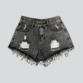 Y2k Distressed Jeansshorts für Damen