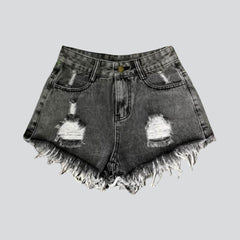 Y2k distressed women jean shorts