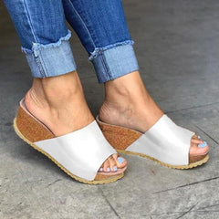 Style Peep Toe Slip-On Wedges Sandals Pairmore