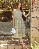 You Are Invited – Midikleid aus Häkelspitze – Salbeigrün