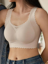 Fan-Shaped Design Natural Lifting Adjustment Plus Size Bra White