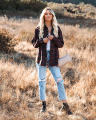 Anchorage Plaid Button Down Top - Chocolate - FINAL SALE