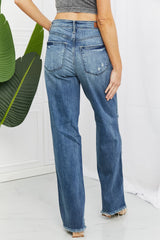 Judy Blue Becka Full Size Mid Rise Straight Jeans