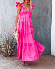 Caprice Tiered Ruffle Maxi Dress Ins Street