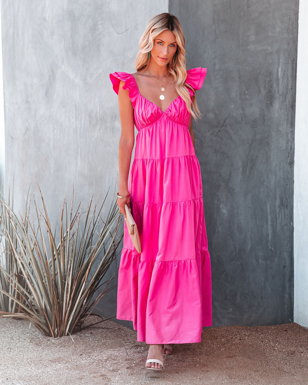 Caprice Tiered Ruffle Maxi Dress Ins Street