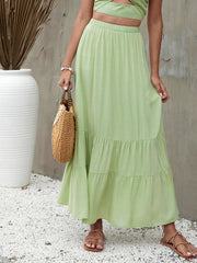 Einfarbiger Rock im Strandstil