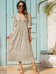 Printed Mid Sleeve Swing Dress