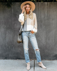 City View Colorblock Balloon Sleeve Sweater - FINAL SALE OLIV-001