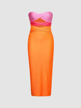 Midikleid mit kontrastierender, verdrehter Vorderseite