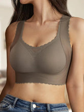 Fan-Shaped Design Natural Lifting Adjustment Plus Size Bra Gray