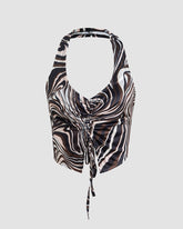 Neckholder-Top mit abstrakten Wellen