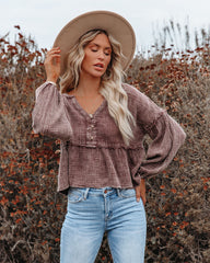 Havasu Crop Babydoll Top - Espresso