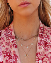 Horn Layered Herringbone Necklace Ins Street