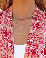 Horn Layered Herringbone Necklace