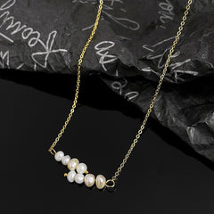 Natural Freshwater Pearl Crossover Necklace