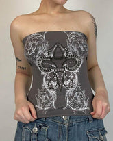 Grunge-Tube-Top mit fantastischem Muster
