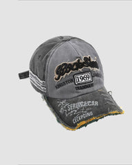 1969 Denim-Baseballkappe mit Distressed-Stickerei