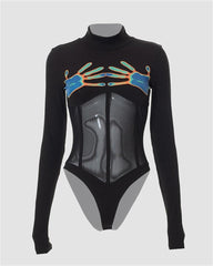 Warm Hands – Hochgeschlossener Netz-Bodysuit