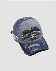 1969 Denim-Baseballkappe mit Distressed-Stickerei