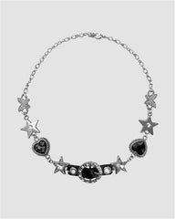 Glänzende Herz-Schmetterlingskette