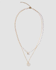 Doppelte Kette mit Herzschloss