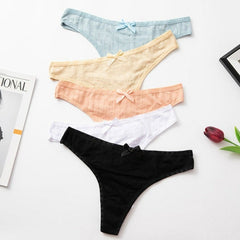 5er-Pack Höschen-Sets mit Rippenmuster und Schleife