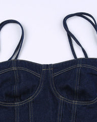 Alcyone Denim-Korsett-Top