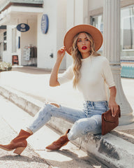 Kashmira Mock Neck Knit Top - Vanilla - FINAL SALE Ins Street