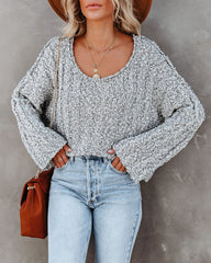 Kye Cotton Blend Knit Sweater - Speckled Black