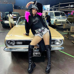 High Waist Ruffle Wide Leg Leather Shorts - Silver