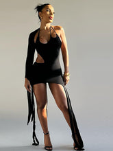 Neckholder-Maxikleid mit halblangen Ärmeln