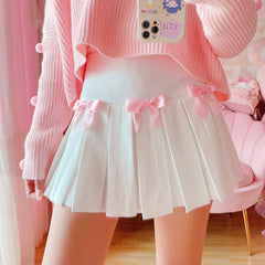 Kawaii Bow Pleated Mini Skort