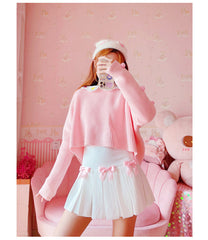 Kawaii Bow Pleated Mini Skort