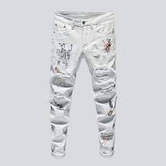 Bemalte zerrissene Jeans für Männer