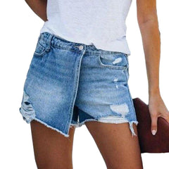 Zerrissene Jeansrock-Shorts