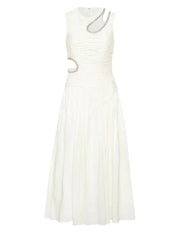 Sleeveless Hollow Out Mid-Length dress - High Waist Elegance