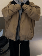 Einfarbige Vintage-Reißverschlussjacke