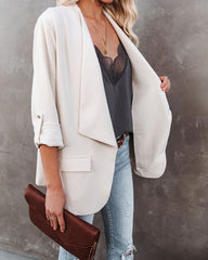 Streamline Strukturierter Blazer mit Taschen - Natur
