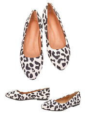 Flacher Mund Leopardenmuster Flache bequeme All-Match-Mode Runde Zehen Damenschuhe